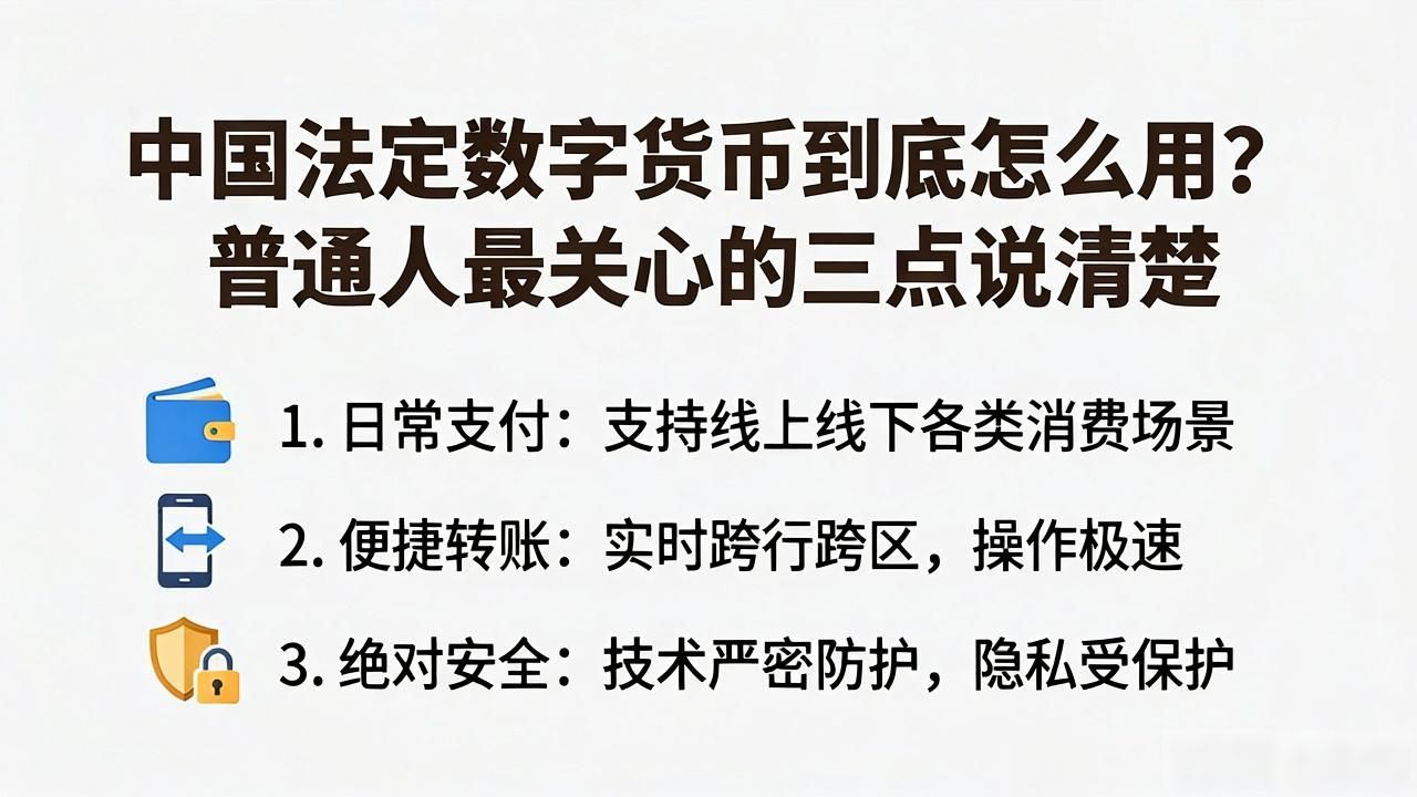 中国法定数字货币到底怎么用？普通人最关心的三点说清楚