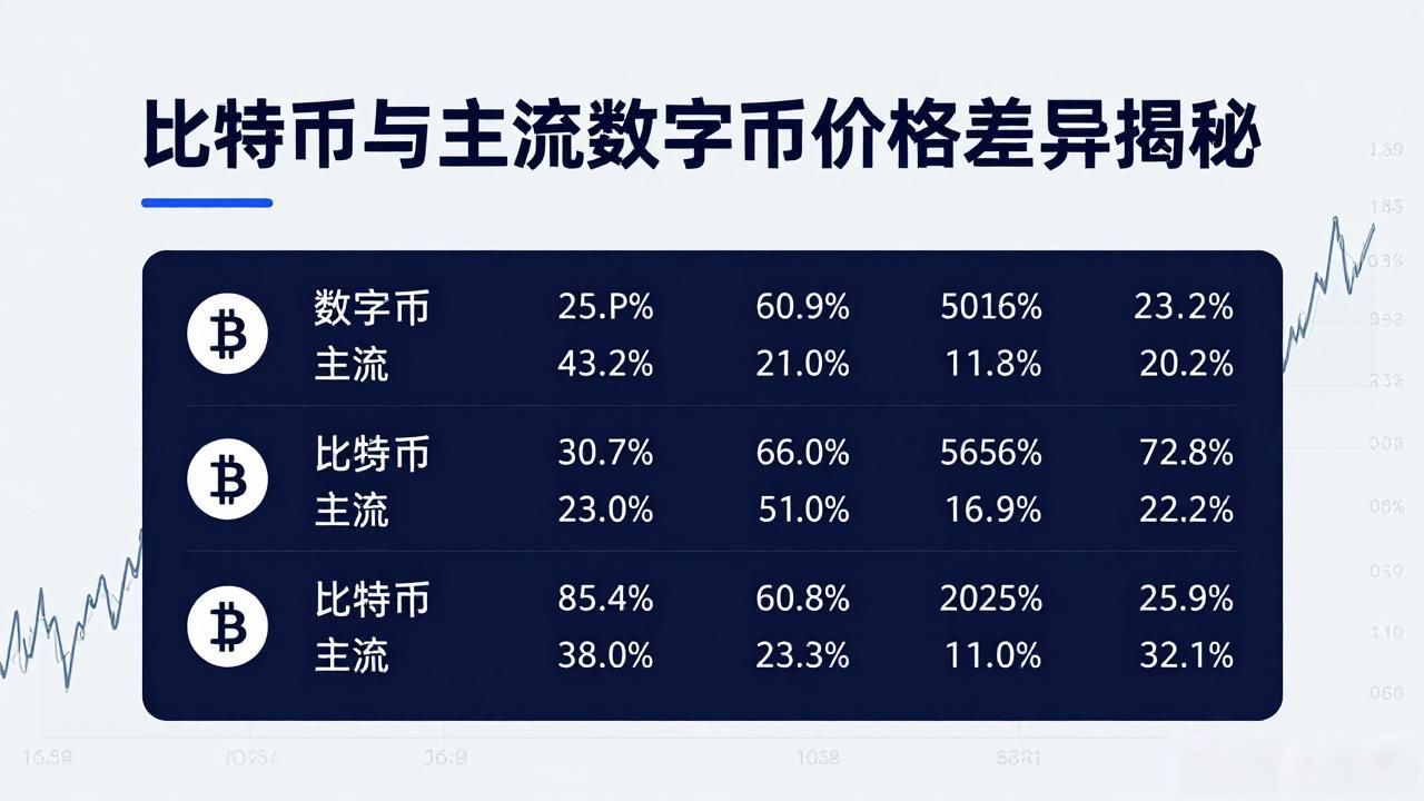 比特币与主流数字货币价格差异揭秘