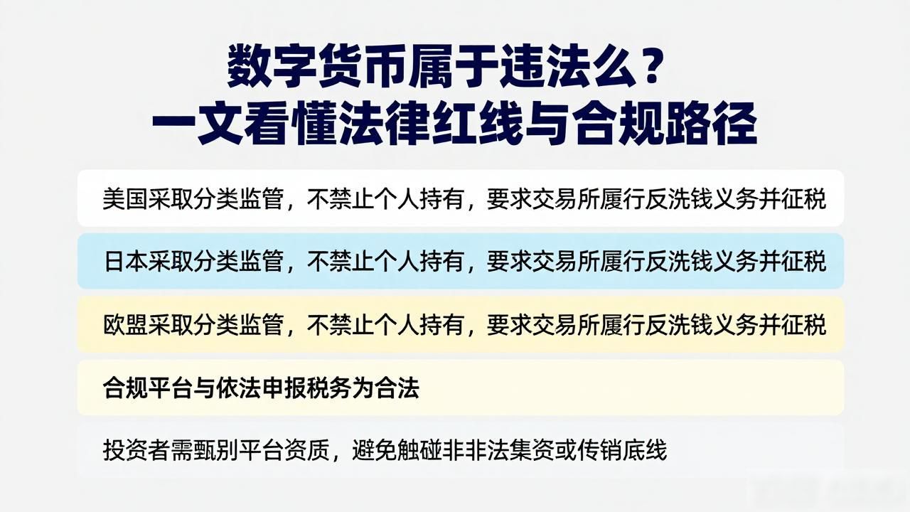 数字货币属于违法么？一文看懂法律红线与合规路径
