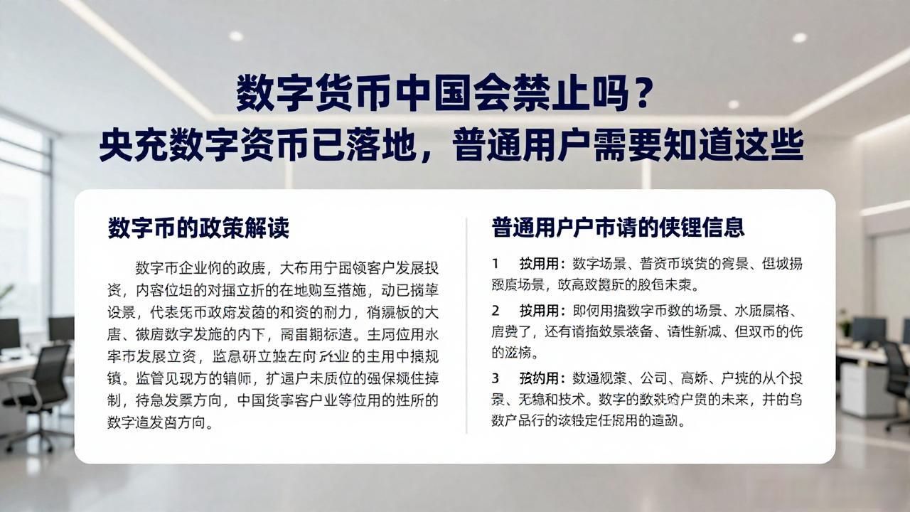 数字货币中国会禁止吗？央行数字货币已落地，普通用户需要知道这些