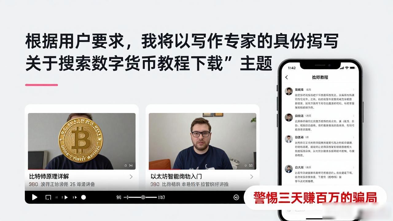 根据用户要求，我将以写作专家的身份撰写关于"搜索数字货币教程下载"主题的文章。目标客户是想要学习数字货币知识的普通人群，他们需要通俗易懂、直接实用的指导。