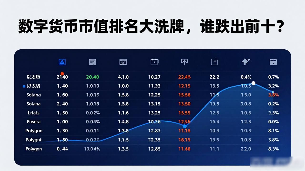 数字货币市值排名大洗牌，谁跌出前十？