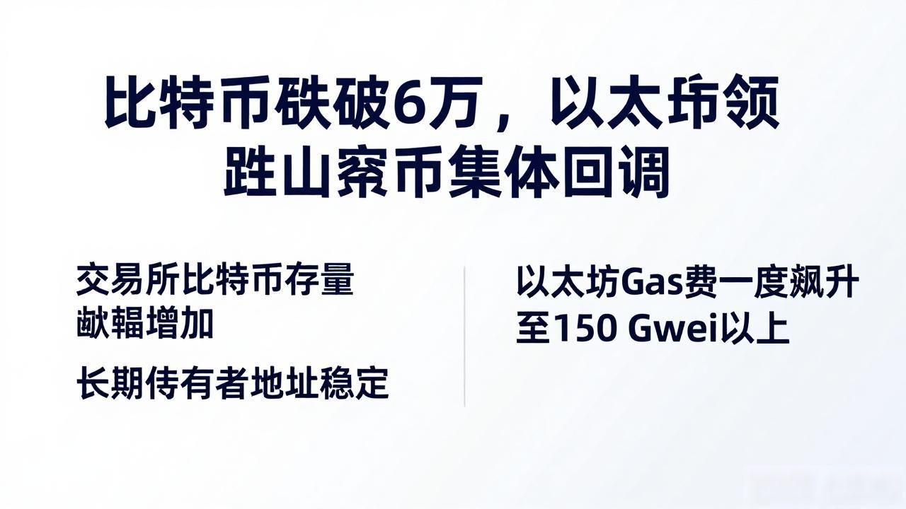 比特币跌破6万，以太坊领跌山寨币集体回调