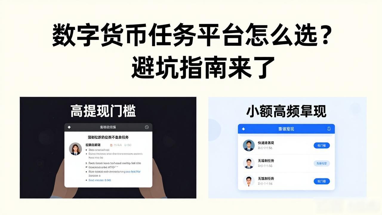 数字货币任务平台怎么选？避坑指南来了